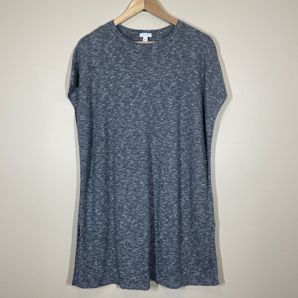 J. Jill Pure Jill Tunic Long Heather Gray Knit Slit Hem Woman Med Lagan look